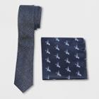 Men's Plaid Deer Check Necktie Set - Goodfellow & Co Federal Blue