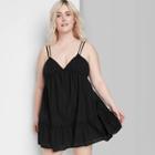 Women's Plus Size Sleeveless Triangle Cup Breezy Dress - Wild Fable Black