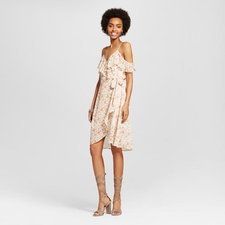 Women's Crochet Cold Shoulder Shift Dress - Xhilaration (juniors') Beige