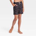 Boys' Pink Icon Print Swim Trunks - Art Class Black