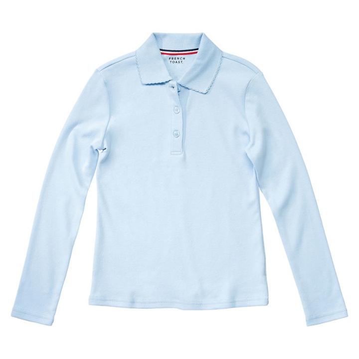 French Toast Girls' Long Sleeve Interlock Uniform Polo Shirt -