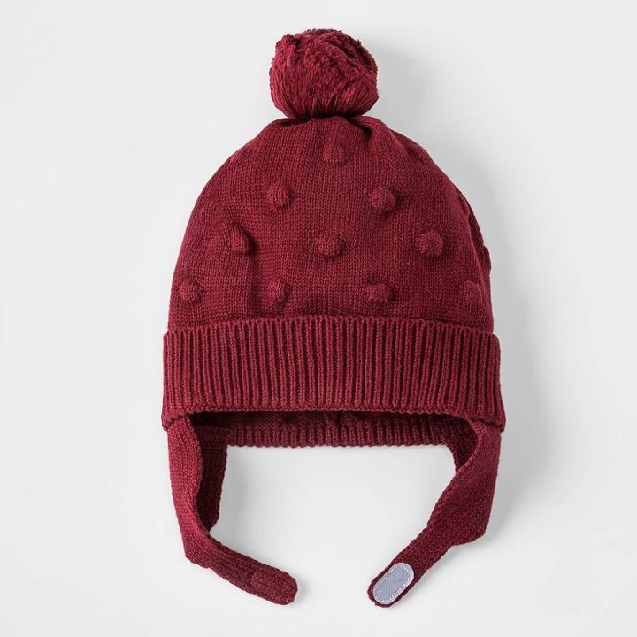 Baby Girls' Bobble Hat - Cat & Jack Red Newborn