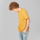 Men's Short Sleeve Dropped Shoulder Thermal Paneled T-shirt - Original Use Autumn Yellow