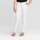 Girls' Faux Button-front Skinny Jeans - Cat & Jack White Wash