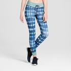 Women's Performance 7/8 Printed Leggings With Adjustable Draw String - Joylab Tie Dye Navy