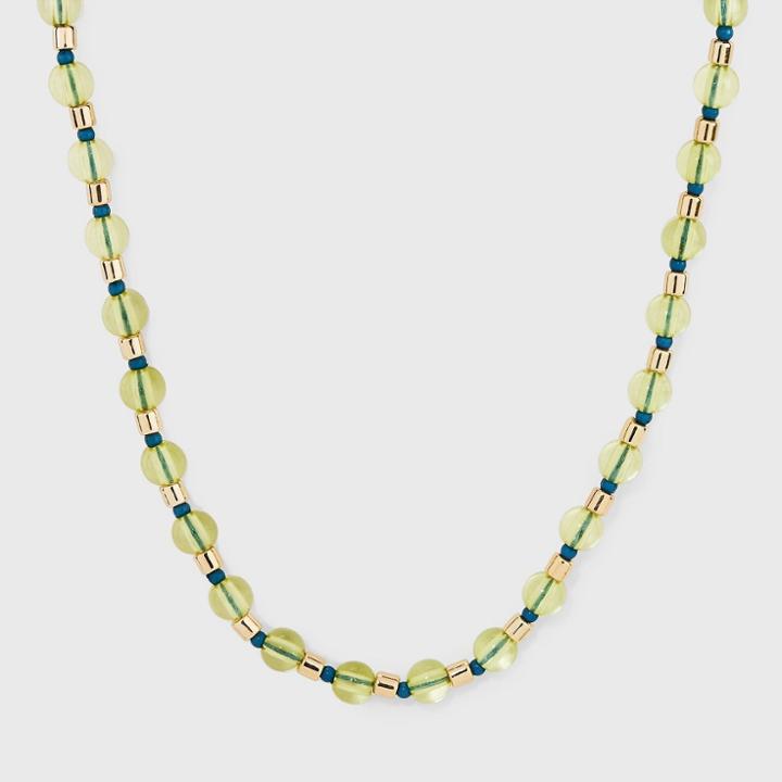 Gold Short Beaded Necklace - A New Day Green