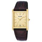 Men's Pulsar Basic Dress Watch - Gold Tone With Brown Leather
