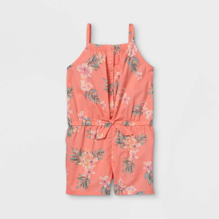 Oshkosh B'gosh Toddler Girls' Tropical Floral Romper - Coral