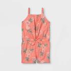 Oshkosh B'gosh Toddler Girls' Tropical Floral Romper - Coral