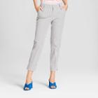 Women's Striped Lurex Seersucker Slim Ankle Pants - A New Day Gray/white