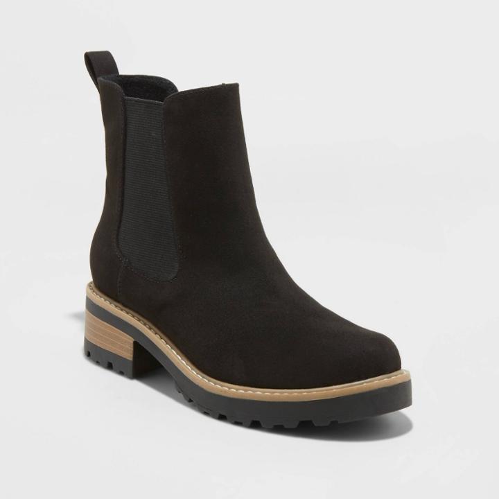 Women's Khalea Microsuede Water Repellent Chelsea Booties - Universal Thread Black