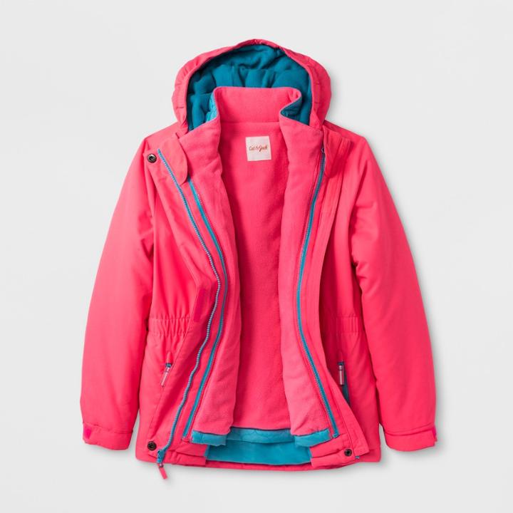 Girls' 3-in-1 System Jacket - Cat & Jack Pink