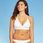 Women's Ribbed Triangle Bikini Top - Xhilaration White