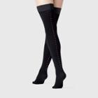 Women's Gold Stud Backseam Thigh Highs - A New Day Black M/l, Size: