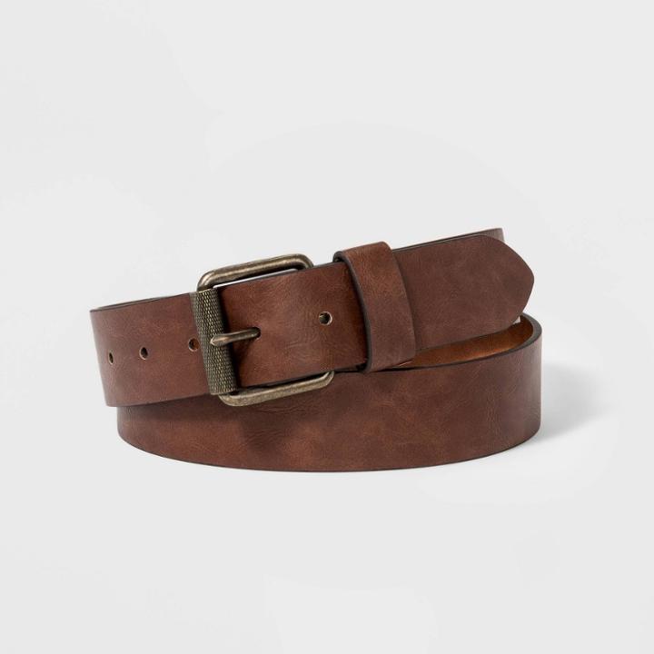 Men's Single Prong Buckle Belt - Goodfellow & Co Brown