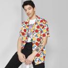 Men's Printed Short Sleeve Resort Button-down Shirt - Original Use Tropical Orange