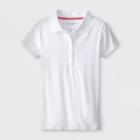 Eddie Bauer Girls' Stretch Knit Uniform Polo Shirt - White 14,