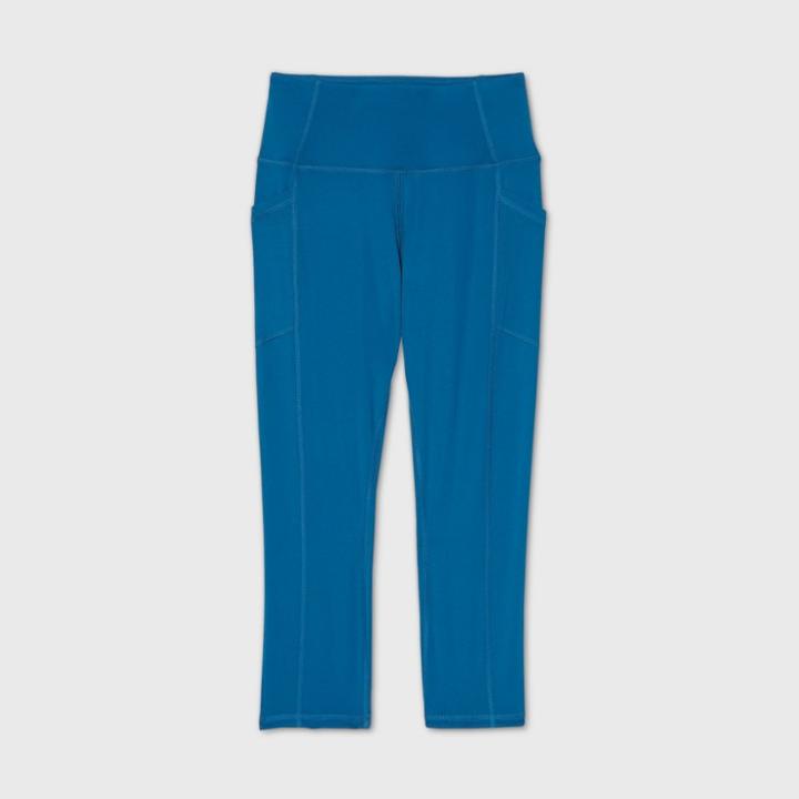 Women's High-rise Sculpted Streamline Capri Leggings 21 - All In Motion Teal Xs, Women's, Green