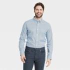 Men's Arrow Print Slim Fit Stretch Poplin Long Sleeve Button-down Collared Shirt - Goodfellow & Co