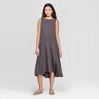 Women's Sleeveless Boat Neck Bias Skirt Midi Dress - Prologue Yellow