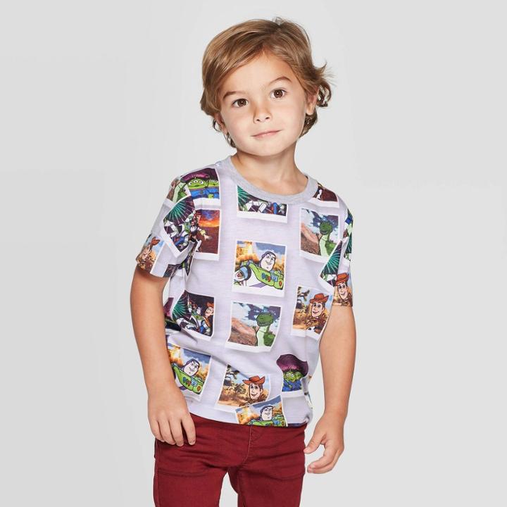 Petitetoddler Boys' Disney Toy Story Short Sleeve T-shirt - Gray