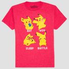 Boys' Pokemon Pikachu Short Sleeve T-shirt - Worn Red