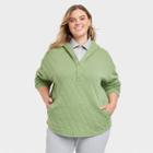 Women's Plus Size Quilted Hooded Sweatshirt - Universal Thread Green