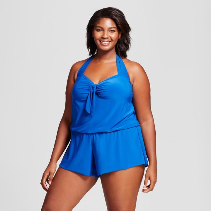 Women's Halter Romper - Aqua Green Blue