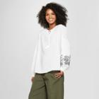 Women's Long Sleeve Embroidered Blouse - Who What Wear White