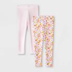 Toddler Girls' 2pk Floral Hot Melt Leggings - Cat & Jack Pink