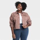 Women's Plus Size Denim Jacket - Universal Thread Brown