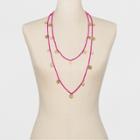 Sugarfix By Baublebar Beaded Layered With Gold Coins Necklace - Pink, Women's