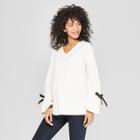 Maternity Long Tie Sleeve Top - Isabel Maternity By Ingrid & Isabel Cream Xs, Women's, White