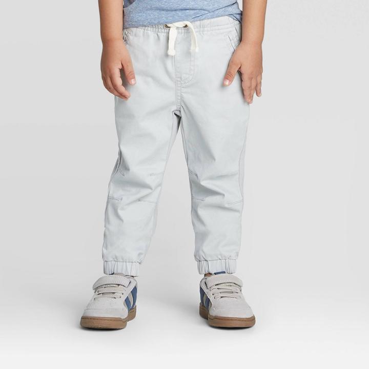 Toddler Boys' Knit Chino Jogger Pants - Cat & Jack Gray 12m, Toddler Boy's