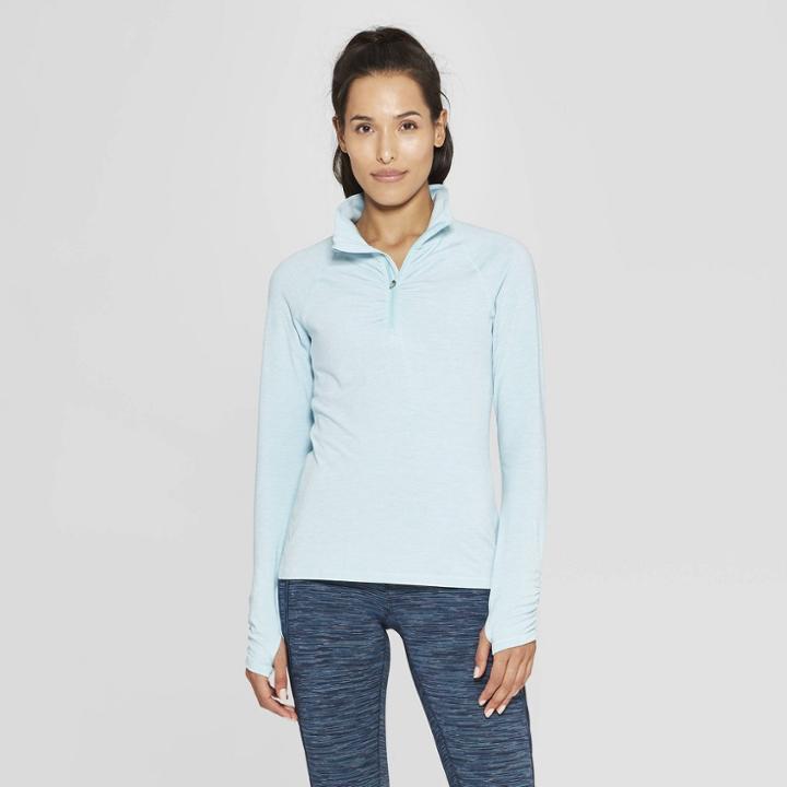 Women's Long Sleeve 1/4 Zip - C9 Champion Aqua Heather