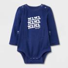 Baby Boys' 'mama' Graphic Long Sleeve Adaptive Bodysuit - Cat & Jack Navy Blue Newborn