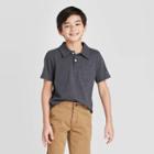 Petiteboys' Short Sleeve Knit Polo Shirt - Cat & Jack Gray Xs, Boy's, Black