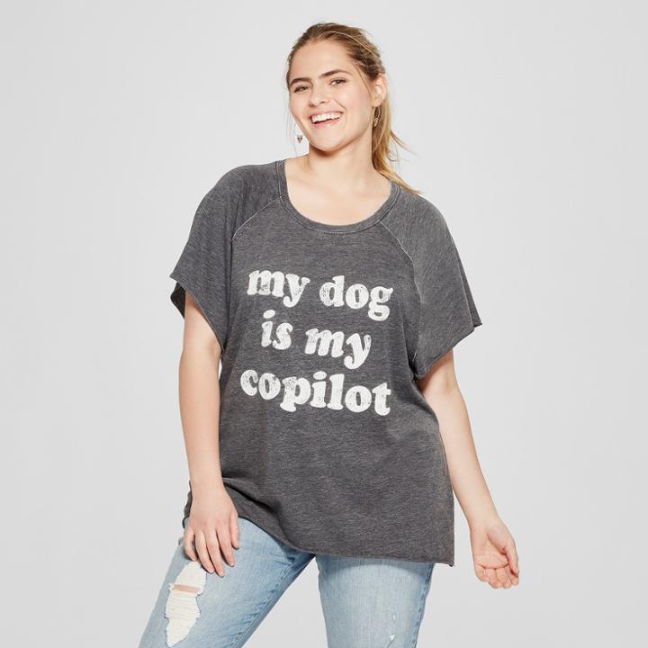 Women's Plus Size My Dog Is My Co-pilot Graphic Tank Top - Grayson Threads (juniors') Black
