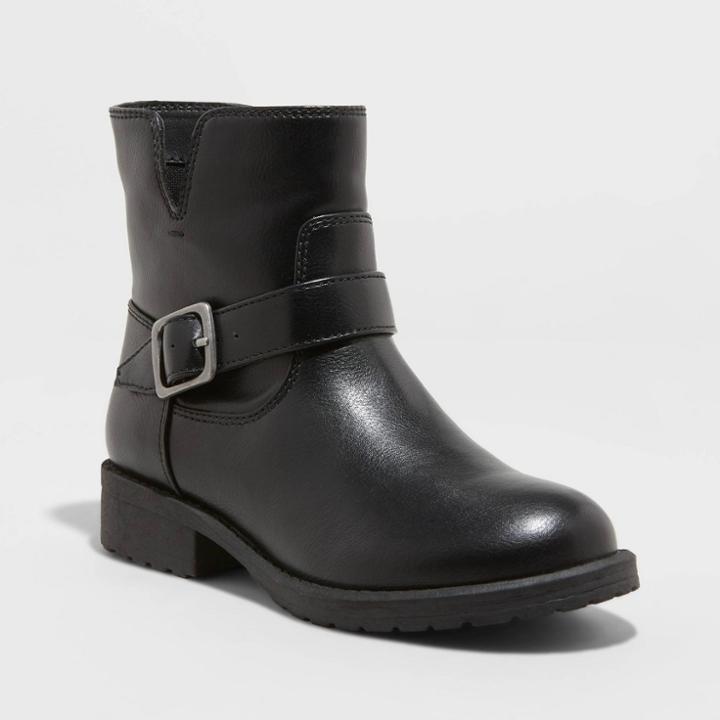 Girls' Alessandra Ankle Moto Boots - Cat & Jack Black