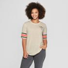 Women's Plus Size Short Sleeve Skull Graphic T-shirt - Mighty Fine (juniors') Gray