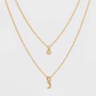 Distributed By Target Two Rows And Moon Short Necklace - Gold