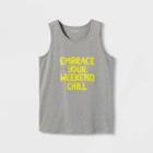 Boys' 'embrace Your Weekend Chill' Graphic Tank Top - Cat & Jack Heather Gray