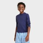 Boys' Solid Long Sleeve Rash Guard Swim Shirt - Cat & Jack Navy Blue