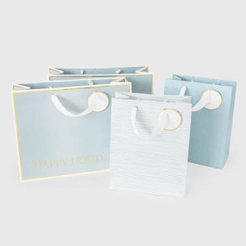 Sugar Paper Blue Gift Bag Set, Set Of 4 (2 Cub, 2 Vogue) -