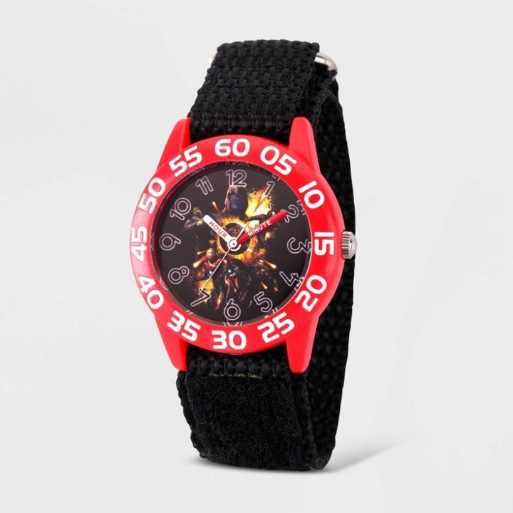 Kids' Marvel Avengers Endgame Plastic Time Teacher Watch - Black