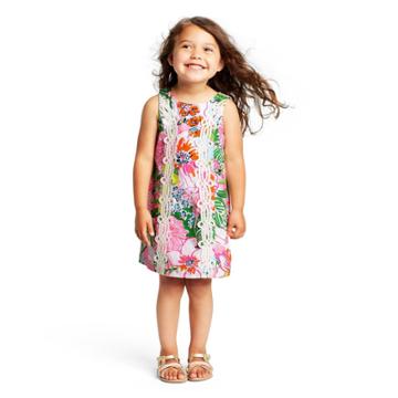 Toddler Girls' Nosey Posie Sleeveless Round Neck Shift Mini Dress - Lilly Pulitzer For Target 12m, Women's, Pink White