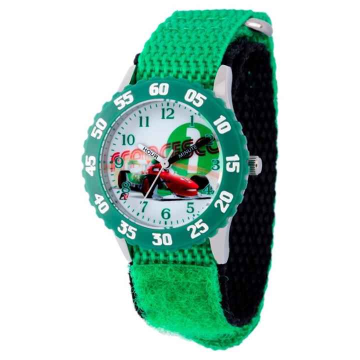 Boys' Disney Cars Stainless Steel With Bezel Watch - Green, Boy's
