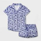 Girls' Cow Short Sleeve Pajama Set - Art Class Blue