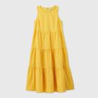 Women's Sleeveless Seersucker Tiered Dress - A New Day Yellow