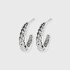 Silver Plated Brass Tapered Twist Hoop Earrings - A New Day